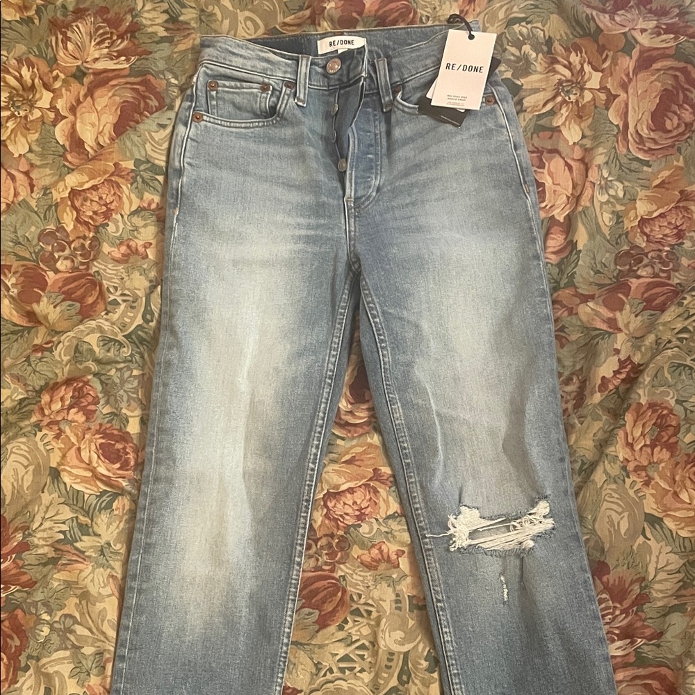 Re/Done Vintage Blue Straight Leg Jeans